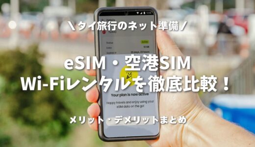 【タイ旅行のネット準備】eSIM・空港SIM・Wi-Fiレンタルを徹底比較！最強の選択肢は？メリット・デメリットまとめ